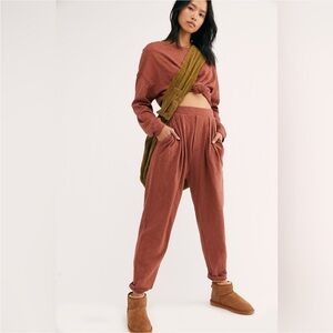 Free People beach Culver City chocolate brown lounge set size medium